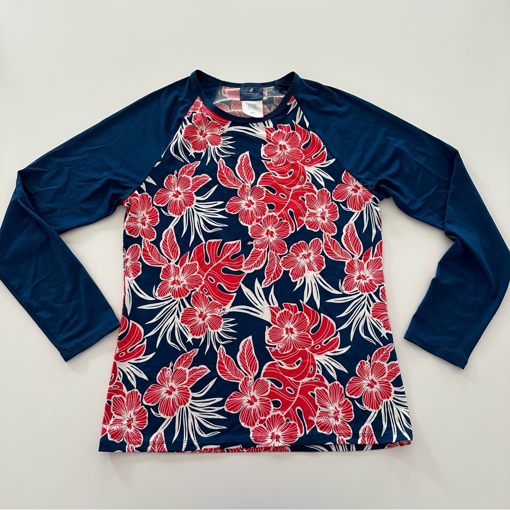 Caribbean Joe Floral Rash Guard